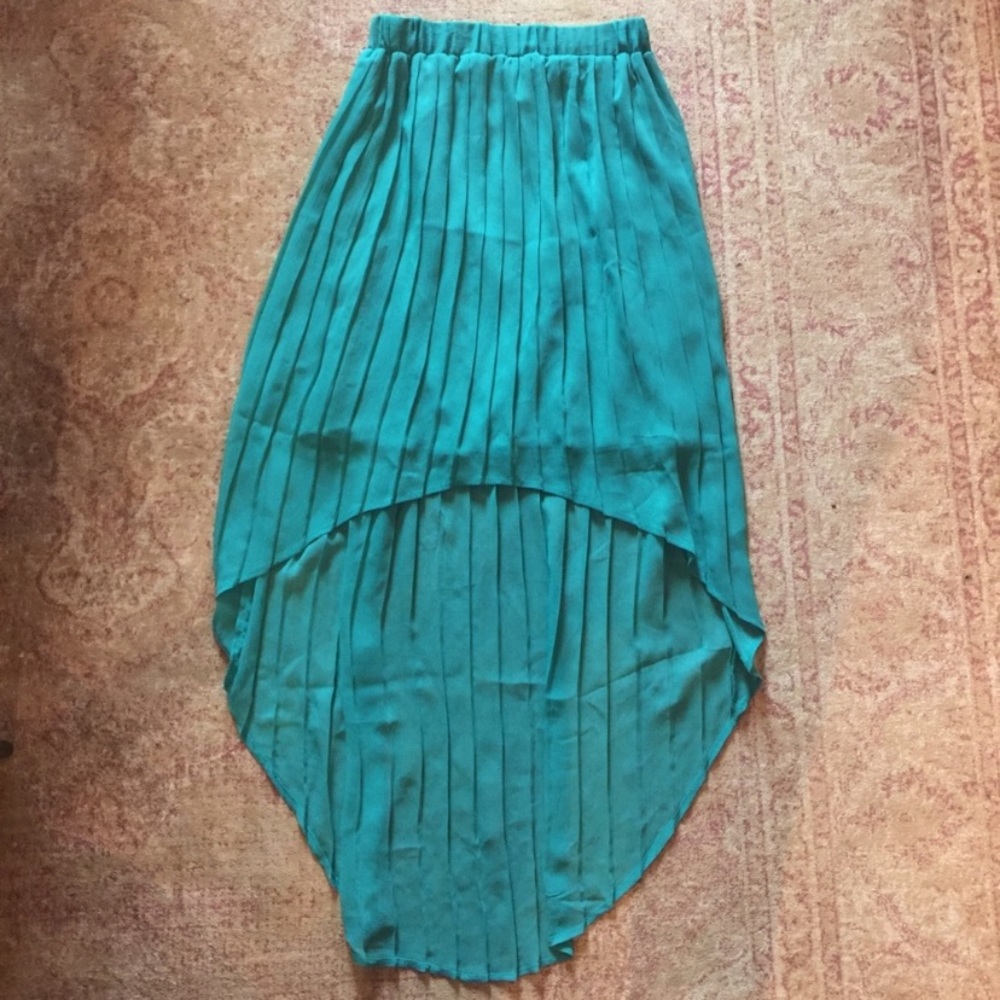 Turquoise High-Low Skirt